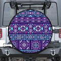 Blue And Pink Aztec Pattern Print Tire Cover
