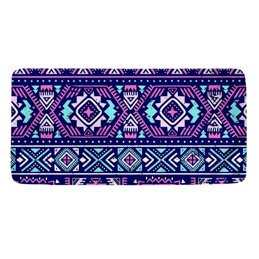 Blue And Pink Aztec Pattern Print Towel