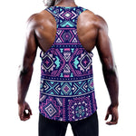 Blue And Pink Aztec Pattern Print Training Tank Top