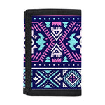 Blue And Pink Aztec Pattern Print Trifold Wallet