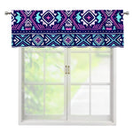 Blue And Pink Aztec Pattern Print Window Valance