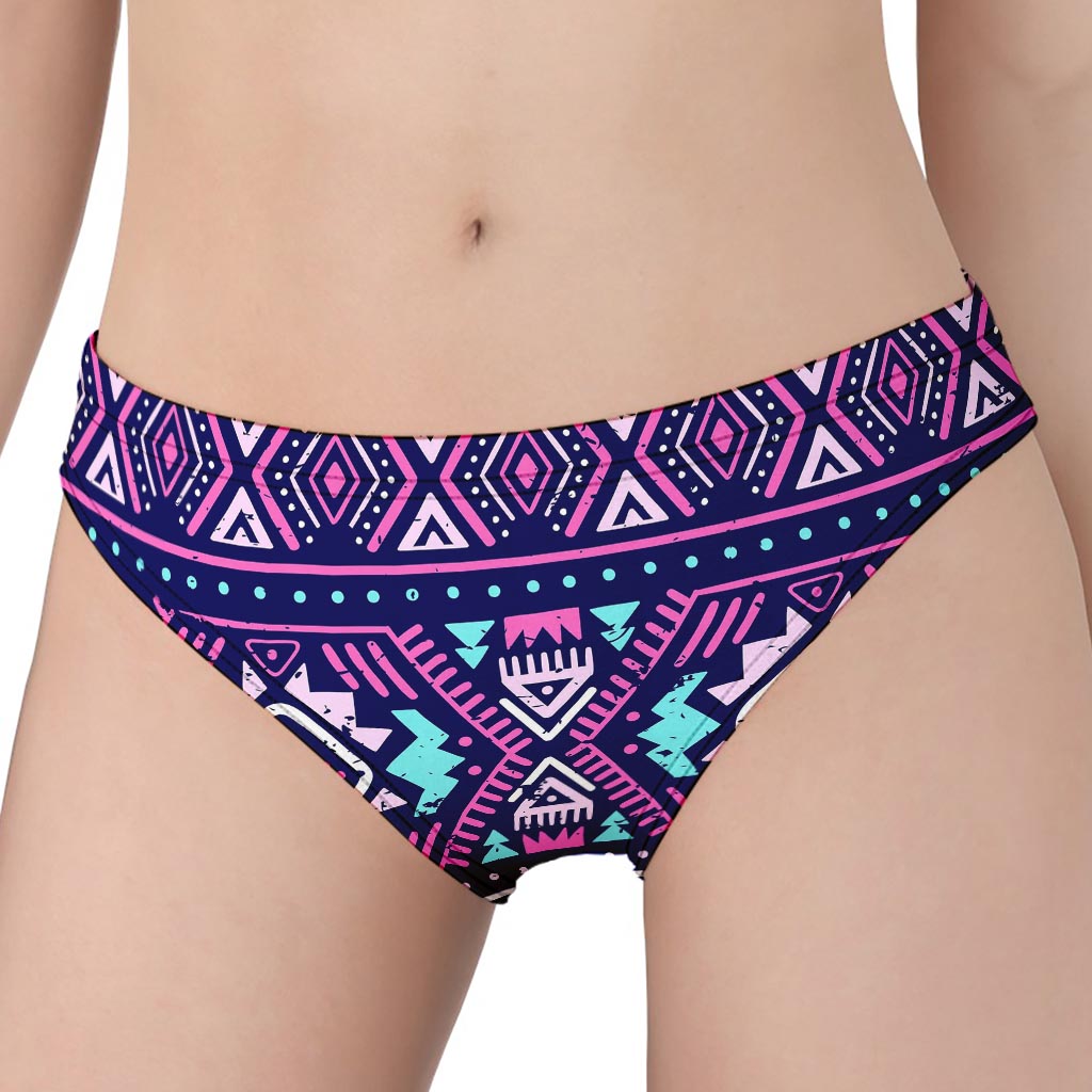 Blue And Pink Aztec Pattern Print Women's Panties