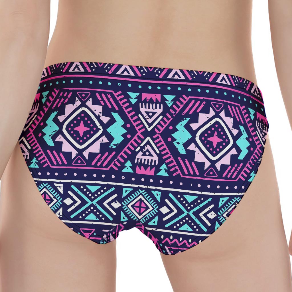 Blue And Pink Aztec Pattern Print Women's Panties