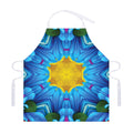 Blue And Pink Flowers Kaleidoscope Print Adjustable Apron