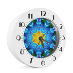 Blue And Pink Flowers Kaleidoscope Print Alarm Clock