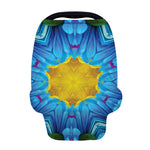 Blue And Pink Flowers Kaleidoscope Print Baby Seat Cover