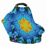 Blue And Pink Flowers Kaleidoscope Print Baby Seat Cover