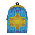 Blue And Pink Flowers Kaleidoscope Print School Backpack