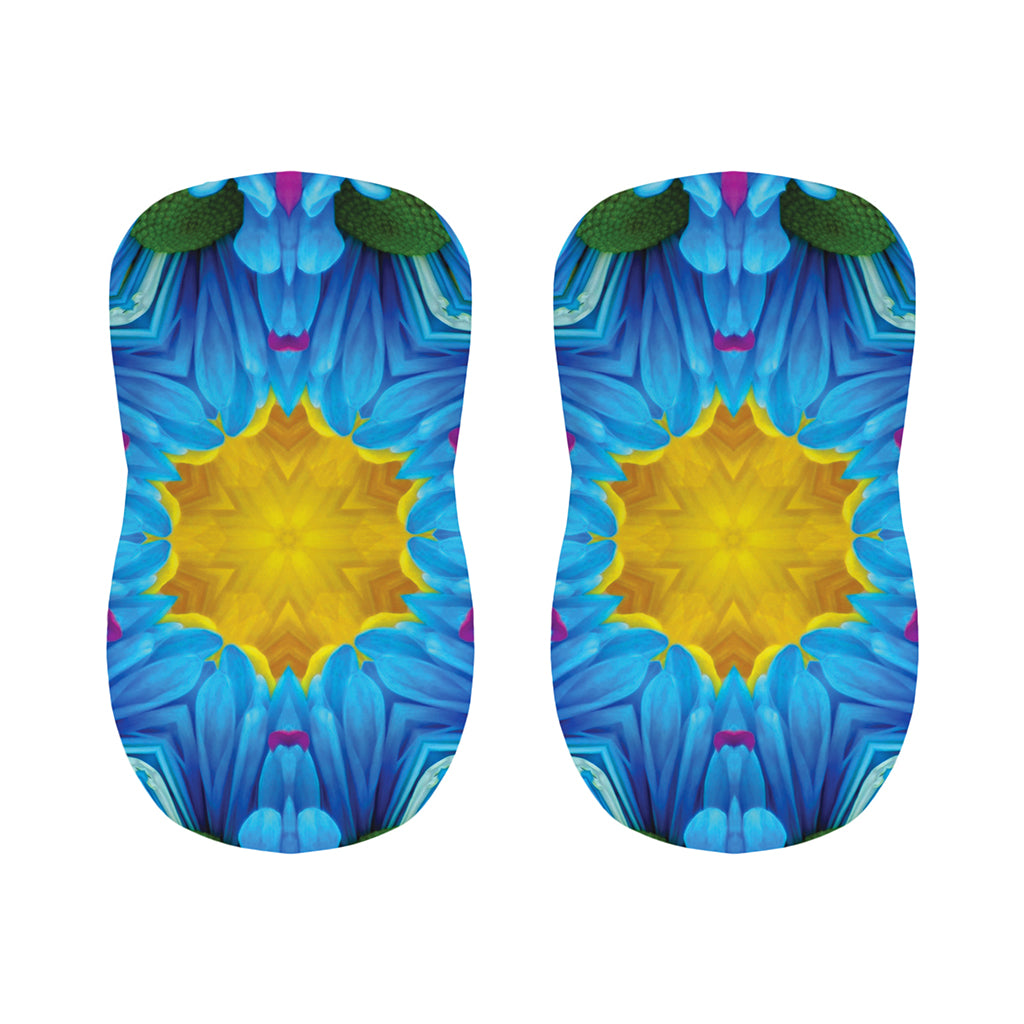 Blue And Pink Flowers Kaleidoscope Print Bar Stool Covers