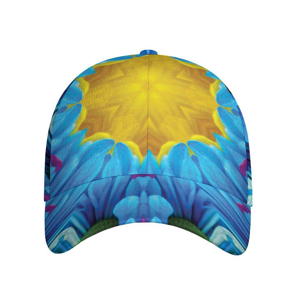 Blue And Pink Flowers Kaleidoscope Print Baseball Cap