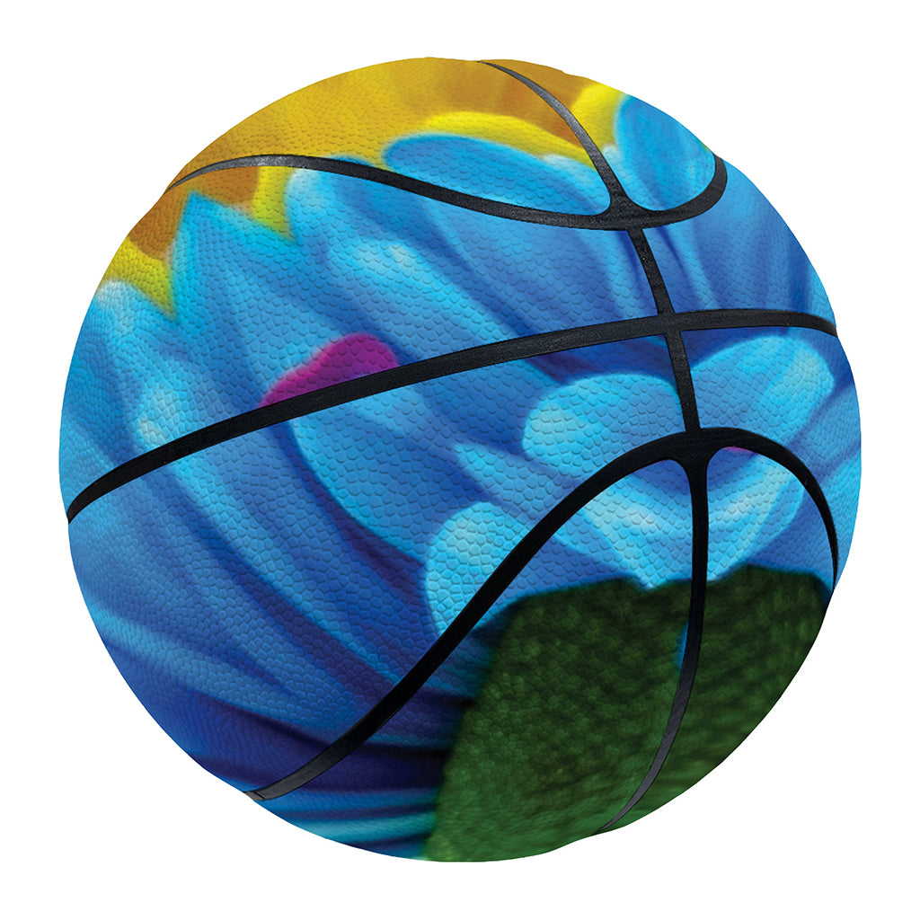 Blue And Pink Flowers Kaleidoscope Print Basketball