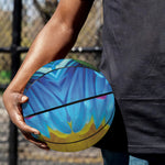 Blue And Pink Flowers Kaleidoscope Print Basketball