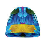 Blue And Pink Flowers Kaleidoscope Print Beanie