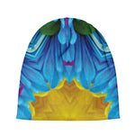 Blue And Pink Flowers Kaleidoscope Print Beanie