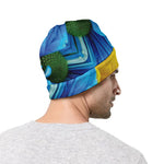 Blue And Pink Flowers Kaleidoscope Print Beanie