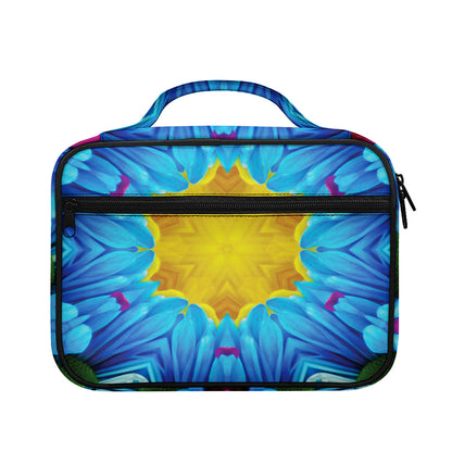 Blue And Pink Flowers Kaleidoscope Print Briefcase Bible Bag