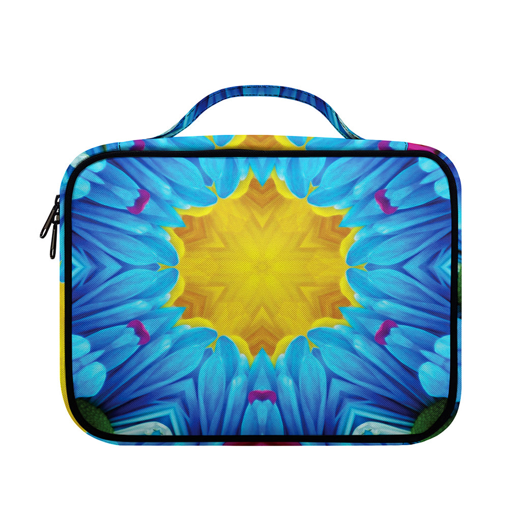 Blue And Pink Flowers Kaleidoscope Print Briefcase Bible Bag