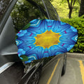 Blue And Pink Flowers Kaleidoscope Print Car Side Mirror Covers