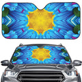 Blue And Pink Flowers Kaleidoscope Print Car Windshield Sun Shade