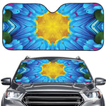 Blue And Pink Flowers Kaleidoscope Print Car Windshield Sun Shade
