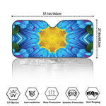 Blue And Pink Flowers Kaleidoscope Print Car Windshield Sun Shade