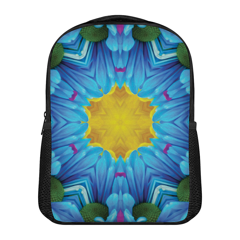 Blue And Pink Flowers Kaleidoscope Print Casual Backpack