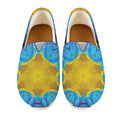 Blue And Pink Flowers Kaleidoscope Print Casual Shoes