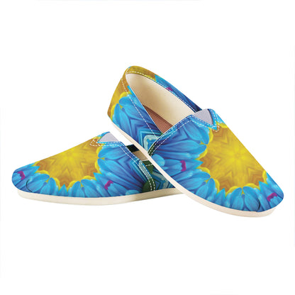 Blue And Pink Flowers Kaleidoscope Print Casual Shoes