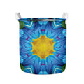 Blue And Pink Flowers Kaleidoscope Print Collapsible Laundry Basket