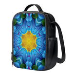 Blue And Pink Flowers Kaleidoscope Print Crossbody Lunch Bag