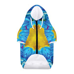 Blue And Pink Flowers Kaleidoscope Print Dog Zip Up Hoodie