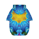 Blue And Pink Flowers Kaleidoscope Print Dog Zip Up Hoodie