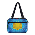 Blue And Pink Flowers Kaleidoscope Print Double Strap Bible Bag