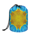 Blue And Pink Flowers Kaleidoscope Print Drawstring Makeup Bag