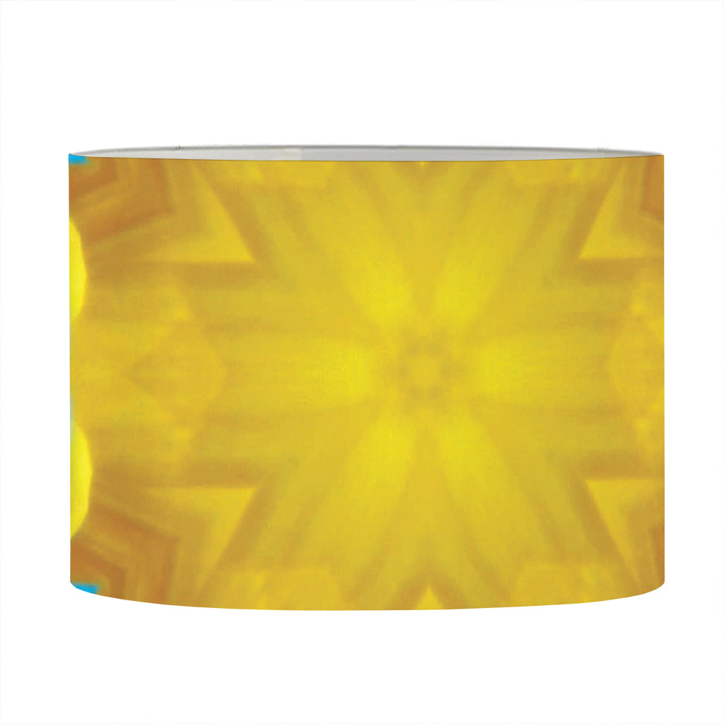 Blue And Pink Flowers Kaleidoscope Print Drum Lamp Shade