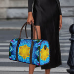 Blue And Pink Flowers Kaleidoscope Print Duffle Bag