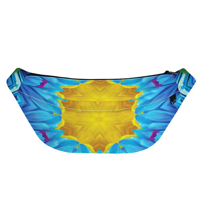 Blue And Pink Flowers Kaleidoscope Print Fanny Pack
