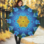Blue And Pink Flowers Kaleidoscope Print Foldable Umbrella