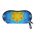 Blue And Pink Flowers Kaleidoscope Print Glasses Case