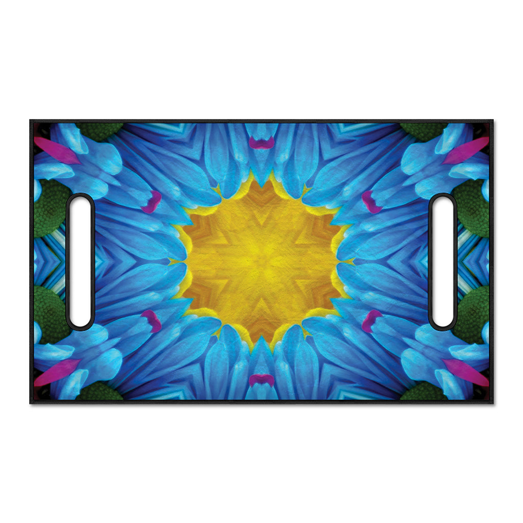 Blue And Pink Flowers Kaleidoscope Print Golf Cart Seat Cover