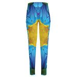 Blue And Pink Flowers Kaleidoscope Print High-Waisted Pocket Leggings