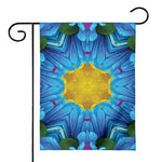 Blue And Pink Flowers Kaleidoscope Print House Flag