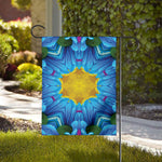 Blue And Pink Flowers Kaleidoscope Print House Flag