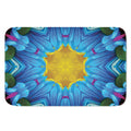 Blue And Pink Flowers Kaleidoscope Print Indoor Door Mat