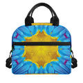 Blue And Pink Flowers Kaleidoscope Print Insulated Lunch Bag