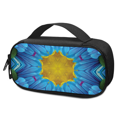 Blue And Pink Flowers Kaleidoscope Print Insulin Cooler Travel Case