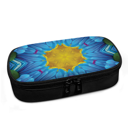 Blue And Pink Flowers Kaleidoscope Print Insulin Cooler Travel Case