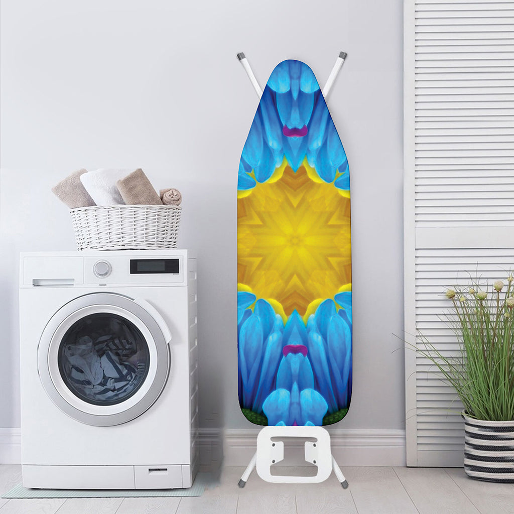 Blue And Pink Flowers Kaleidoscope Print Ironing Board Cover