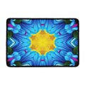 Blue And Pink Flowers Kaleidoscope Print Kitchen Mat