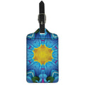 Blue And Pink Flowers Kaleidoscope Print Luggage Tag